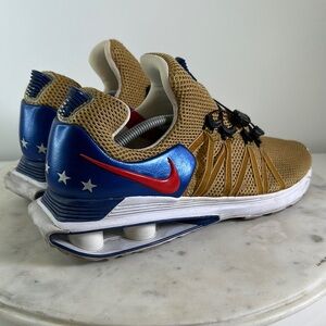 Nike Shox Gravity AR1999-700 Olympic Gold Blue Red Athletic Shoes Men Size 13
